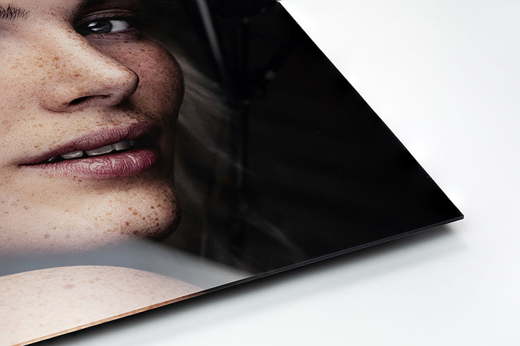 Acrylic print sample with high gloss finish