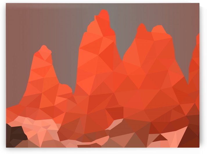 Torres del Paine National Park Low Poly Art  by rizu_designs