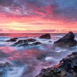 Colorful Sunset at Wild Coast on the Canary Islands