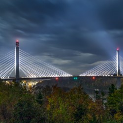 Penobscot Narrows Bridge at Night - Maine