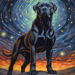 black cane corso dog wall artwork portrait