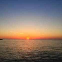 Galveston Texas Morning Sunrise Over The Ocean
